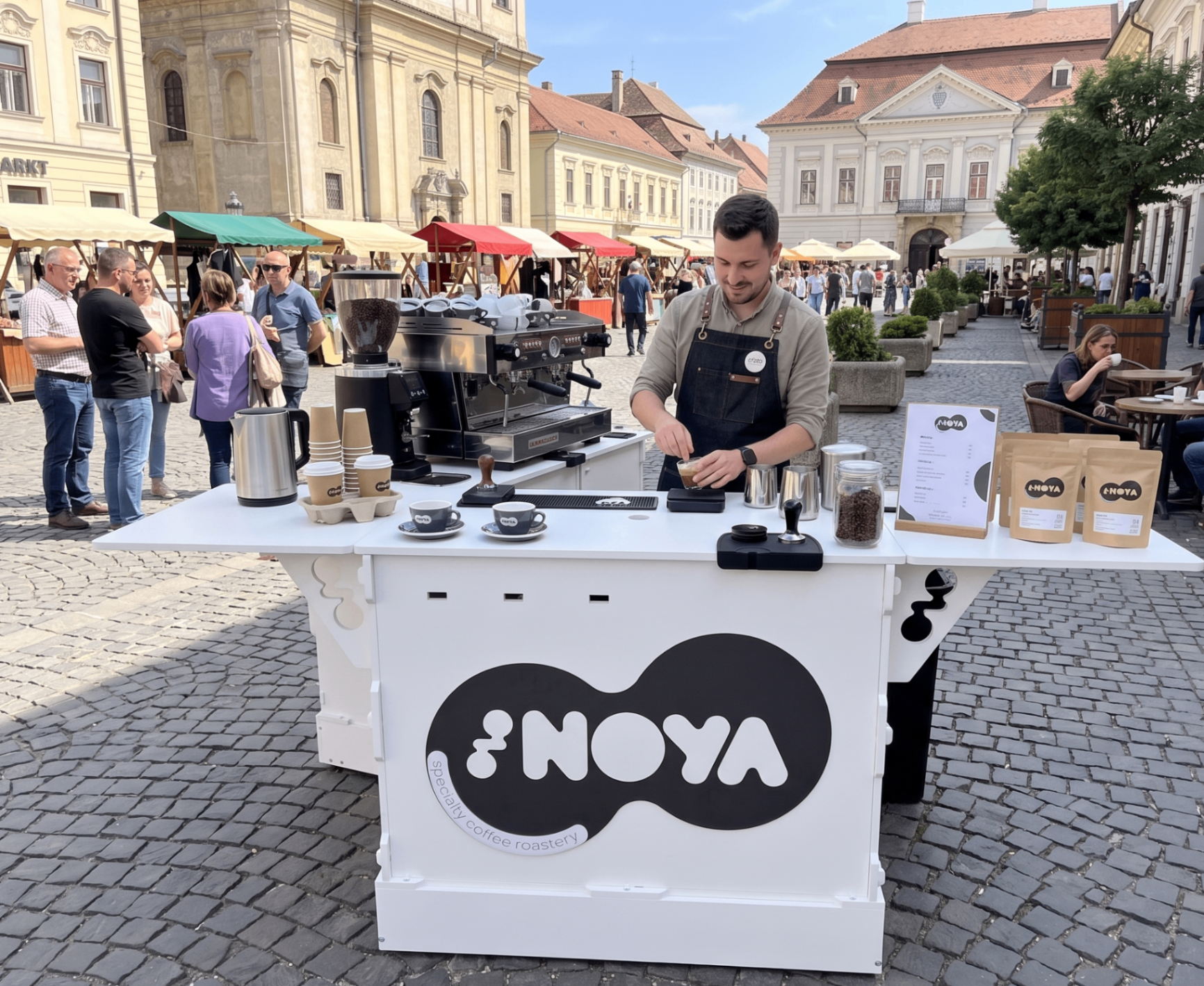 BarPliabil livrat la NOYA Specialty Coffee Bar pliabil demontabil BarPliabil pentru street food si targuri, livrat clientului NOYA Specialty Coffee